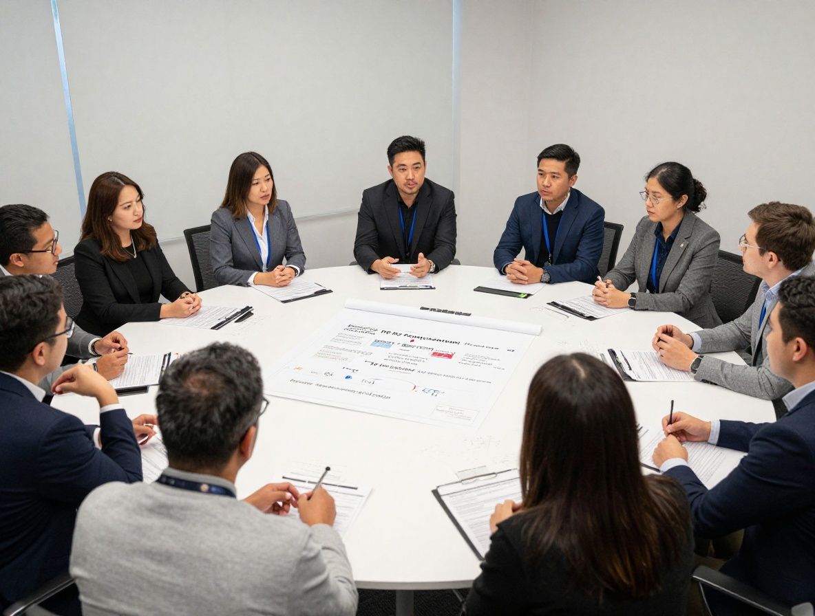 Занятие по PR и коммуникациям в Reportis: участники воркшопа работают в группах над реальным кейсом кризисных коммуникаций корпорации